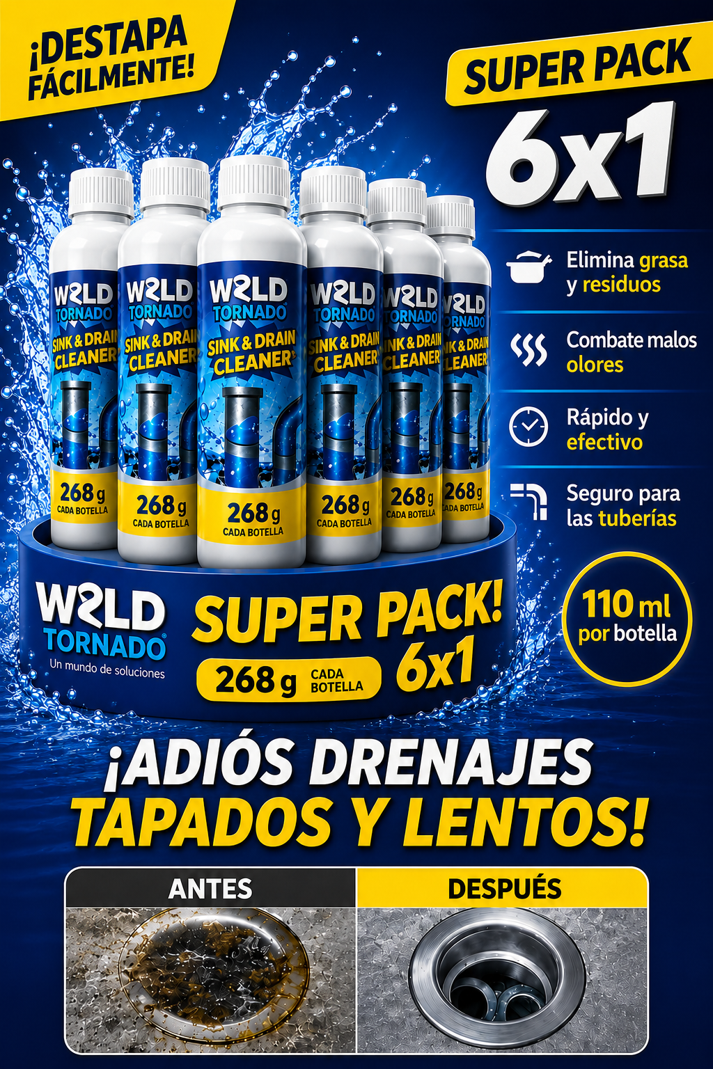 Destapa Cañerías Express 6x1 + Envío Gratis✅